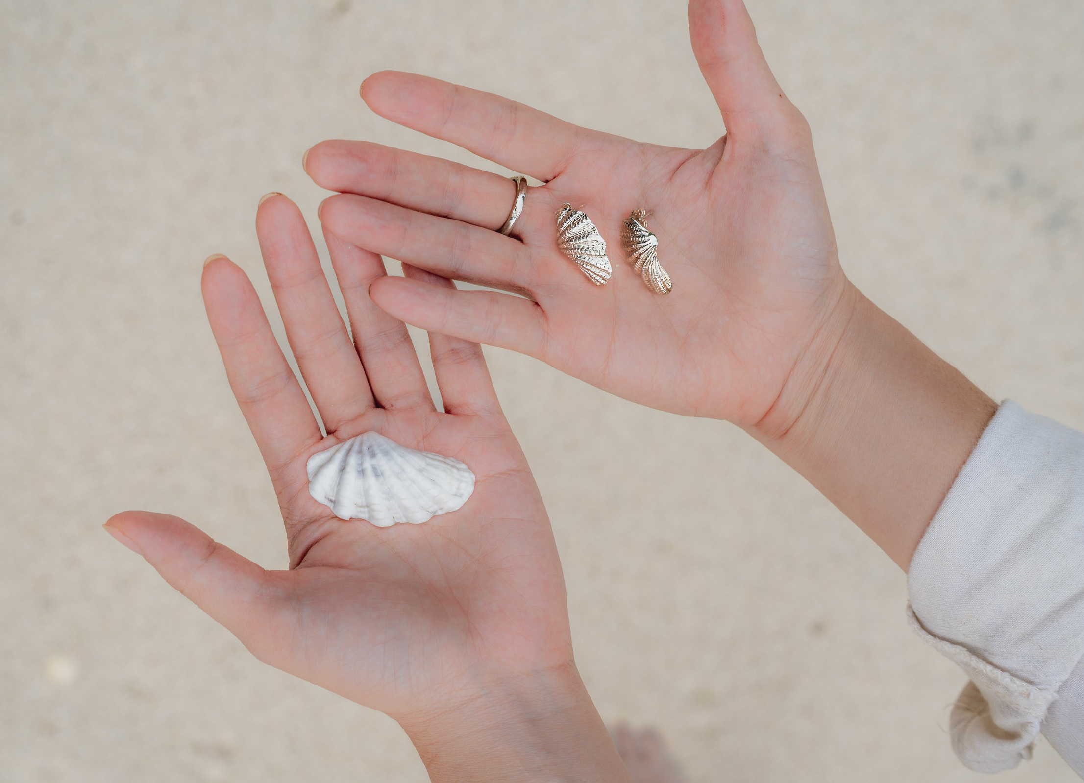 Lombok earrings in silver – smelt